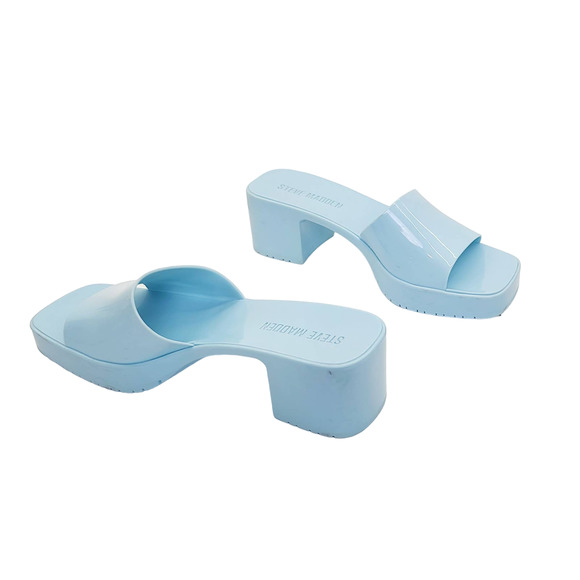 Steve Madden Platform Heels Chunky Sandals Jelly Square Toe Women's 7M - Picture 4 of 9